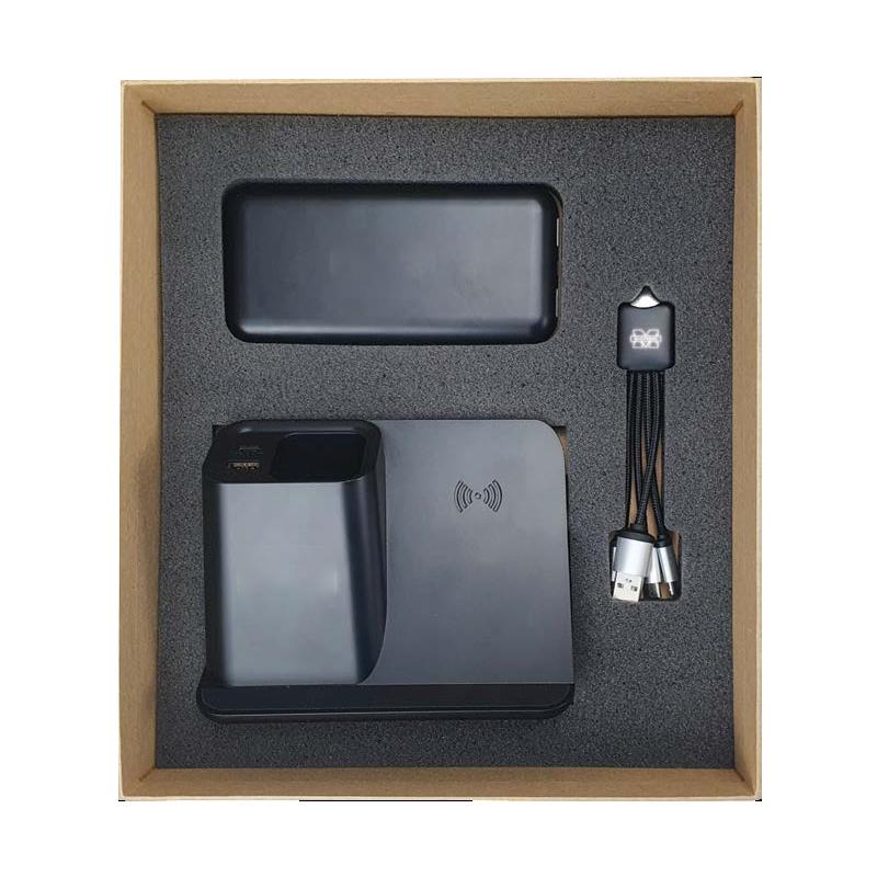 WGS-19- Natural Cardboard Gift Box With Multi-Functional Desktop Penholder with Wireless Charging